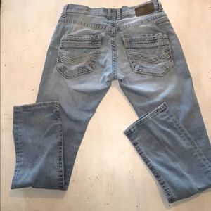 BKE Buckle Carter Straight Leg Jeans Light Wash 31R Denim Pants Blue Mens